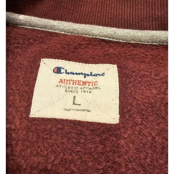 Champion Boston College Maroon 1/4 Zip Heavy Sweatshirt Pullover Sz L - Picture 5 of 10